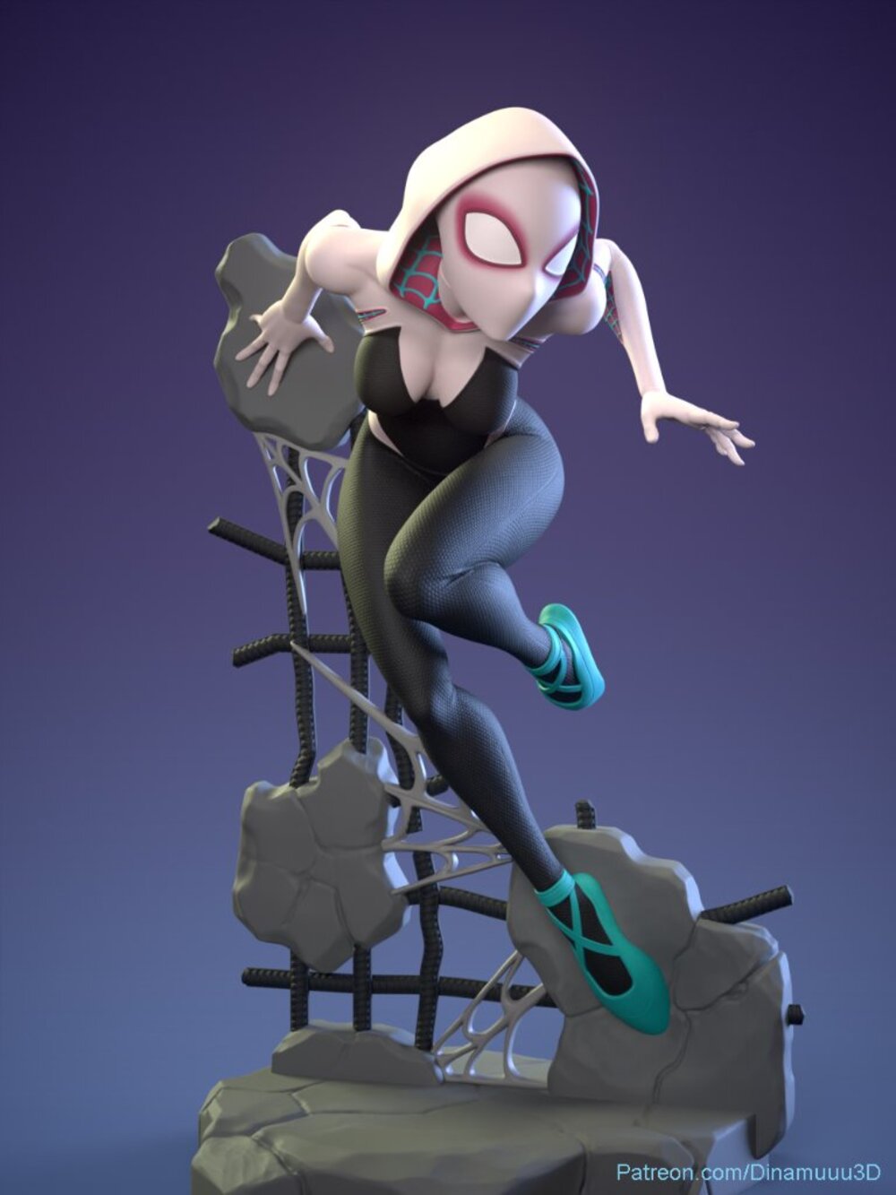Spider Gwen Stacy masked Resin Statue Part Kit